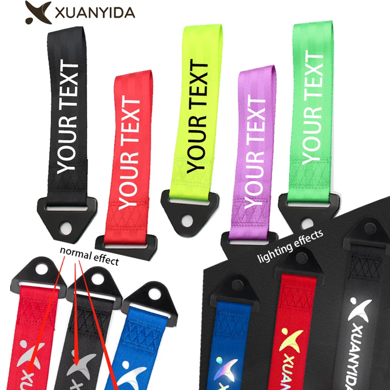 

XUANYIDA Personalized Custom Reflective Cursor Tow Strap Craft Printing Personalized Leave Your Text Or Pattern And Color