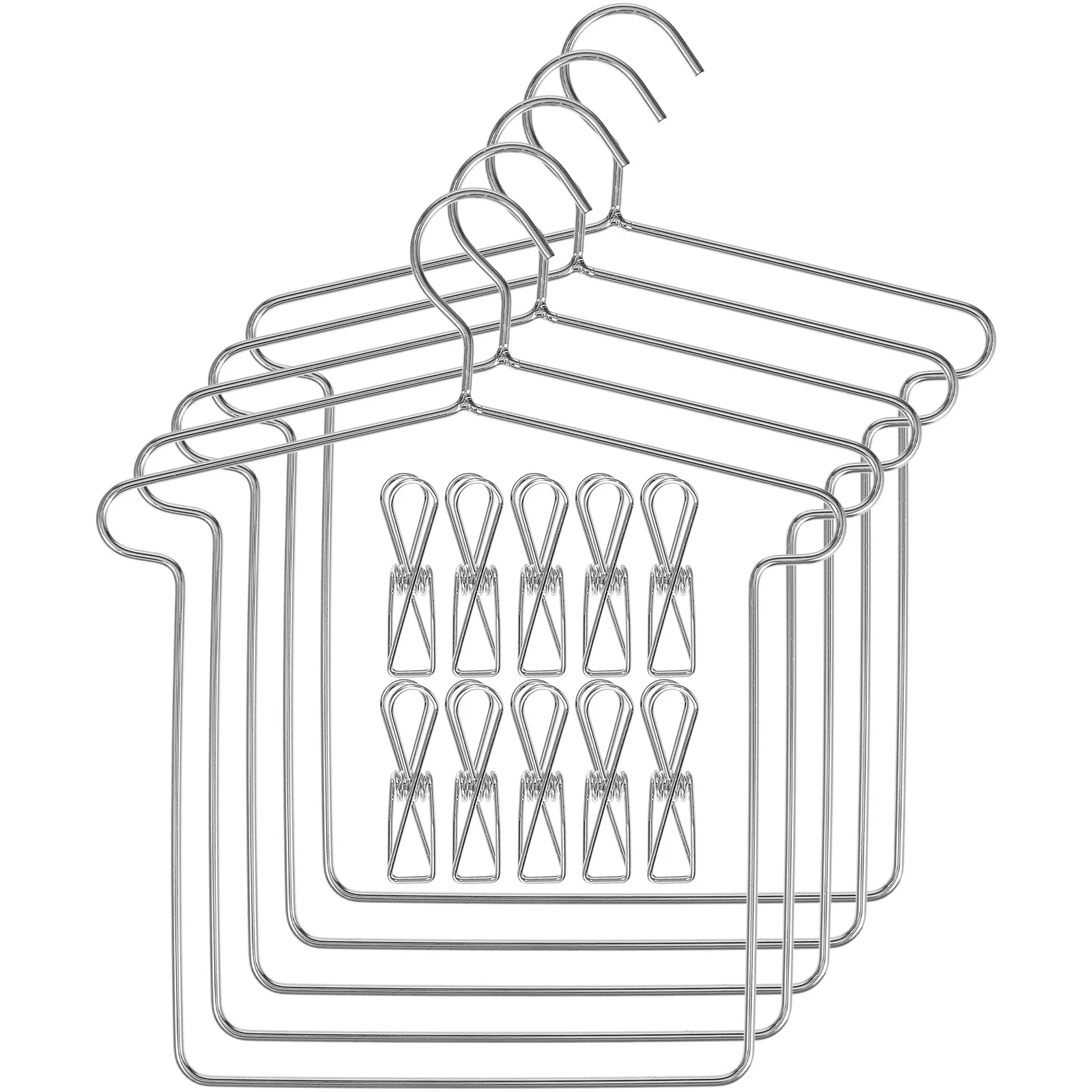 Mini-Kleiderbügel für Kleidung, 45,7 cm, Baby-Kleiderbügel mit Clips, Metall-Hemdenständer, kleine Ständer, Puppenhaus-Dekor, Möbelset