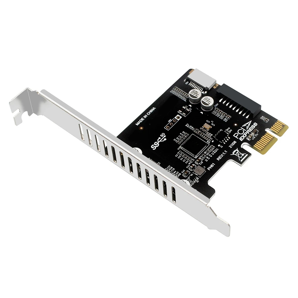 

Pci Card Pcie to USB3 Type-E Front Type-C 19P Expansion Card Compatible Pci-E X1 X4 X8 X16 Interface