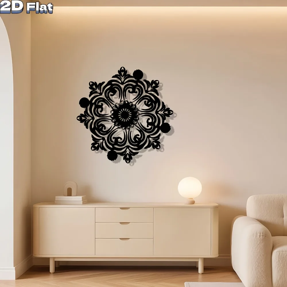 CIFBUY Rustic Mandala Iron Wall Art Waterproof Metal Mural Decor for Bedroom Living Room Garden Fence Outdoor