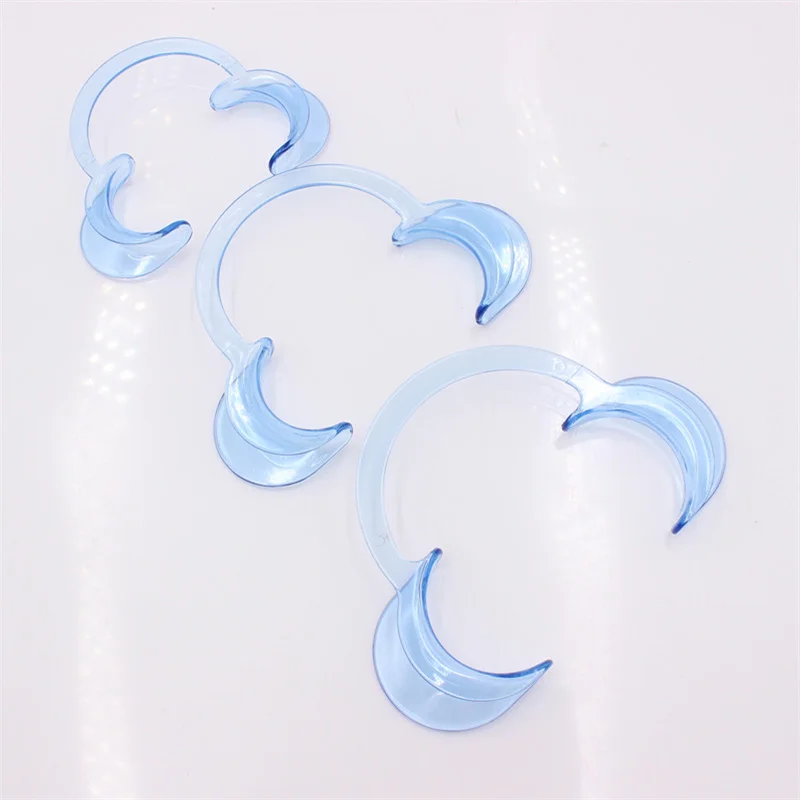 Dental Teeth Whitening Cheek Retractor C Shape Intraoral Cheek Lip Opener Orthodontic Teeth Mouth Opener Clear White Blue