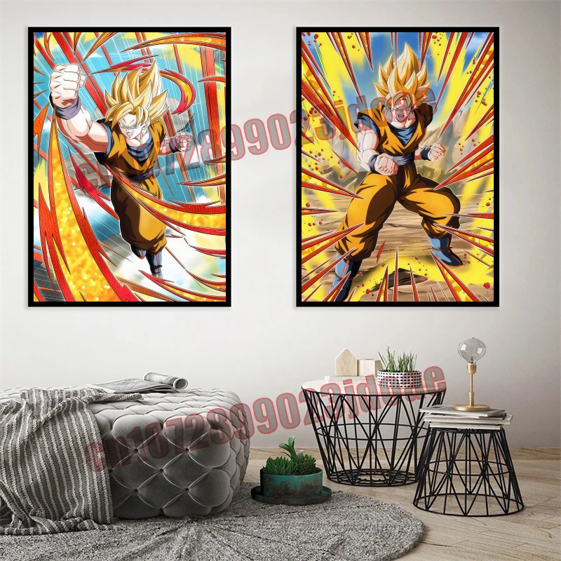 

A Must-have for Dragon Ball Fans To Collect. Goku and Vegeta Battle High-definition Art Painting Frameless Canvas Painting Gift