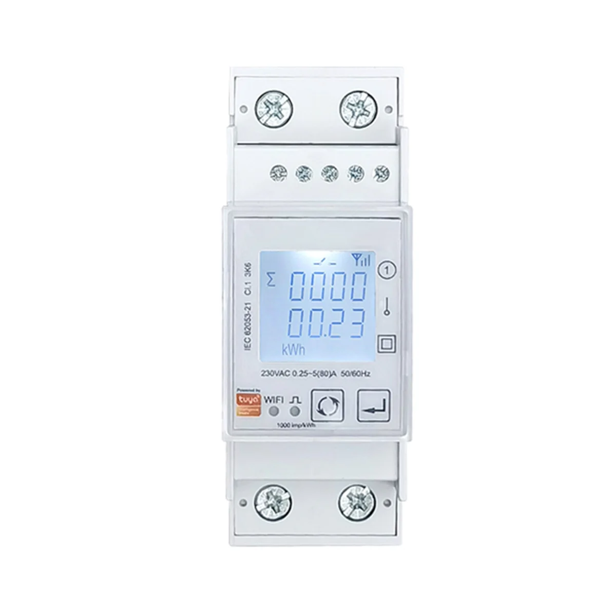 Tuya Smart ZigBee Energy Meter Single Phase 80A Din Rail Power Monitor KWh Wattmeter Voltmeter 110V 220V 50/60Hz