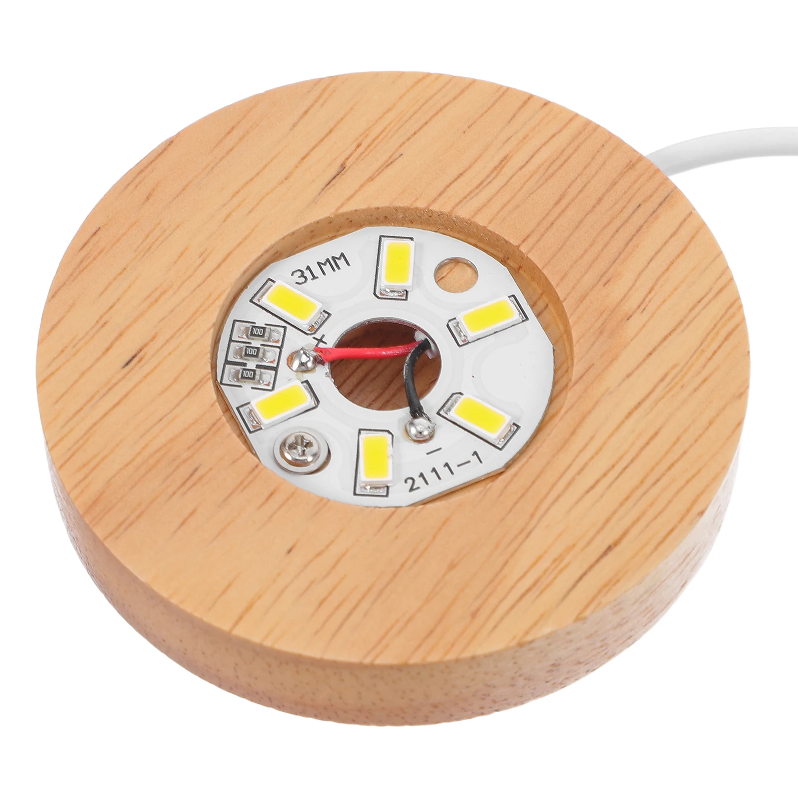

Wood LED Light Base USB Powered Crystal Ball Display Night Light Round Wooden Base for Glass Art Display Bases for Glass Cube