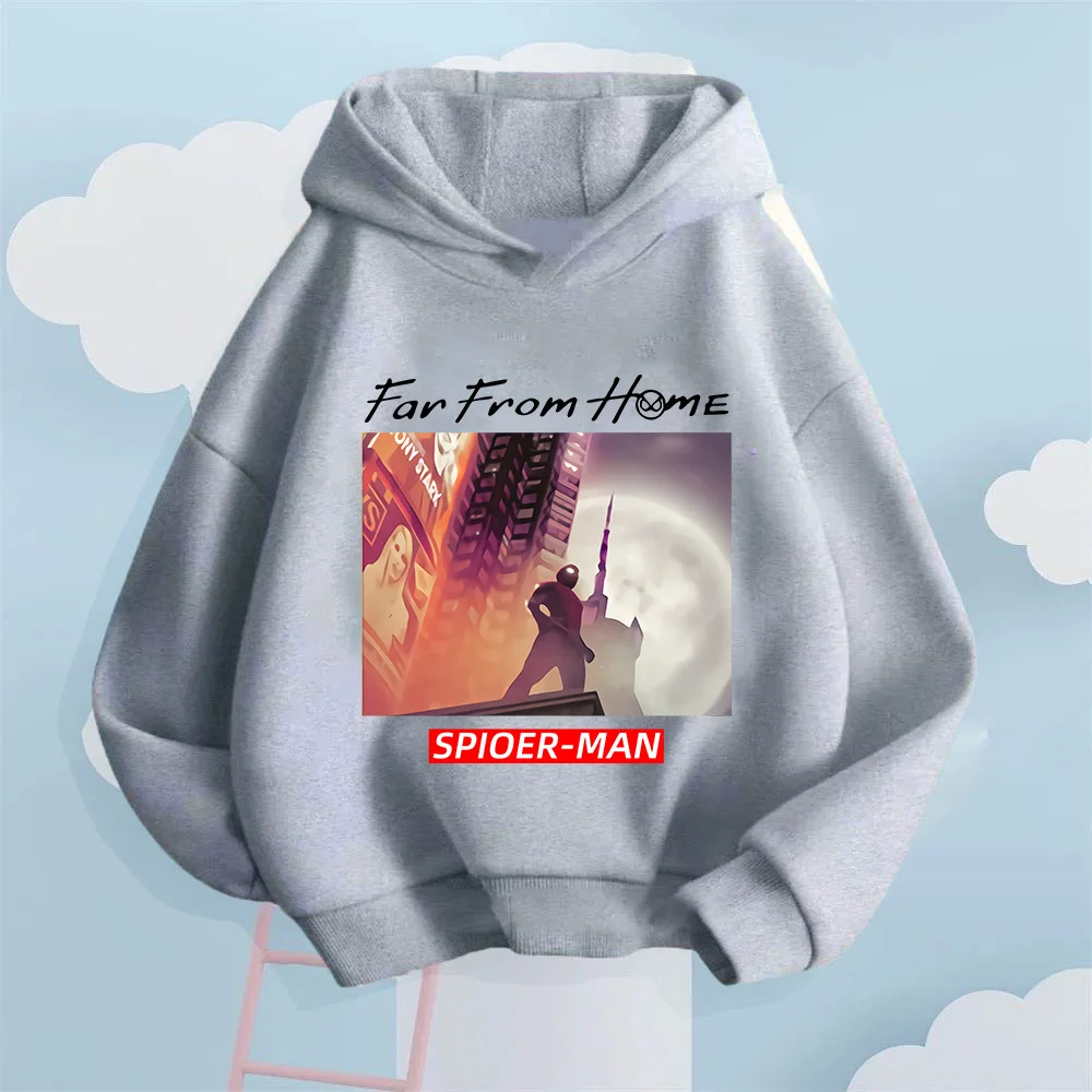 Felpa comoda e casual con stampa di supereroi Marvel Street Style per bambini per ragazzi e ragazze, top da esterno autunnale e invernale