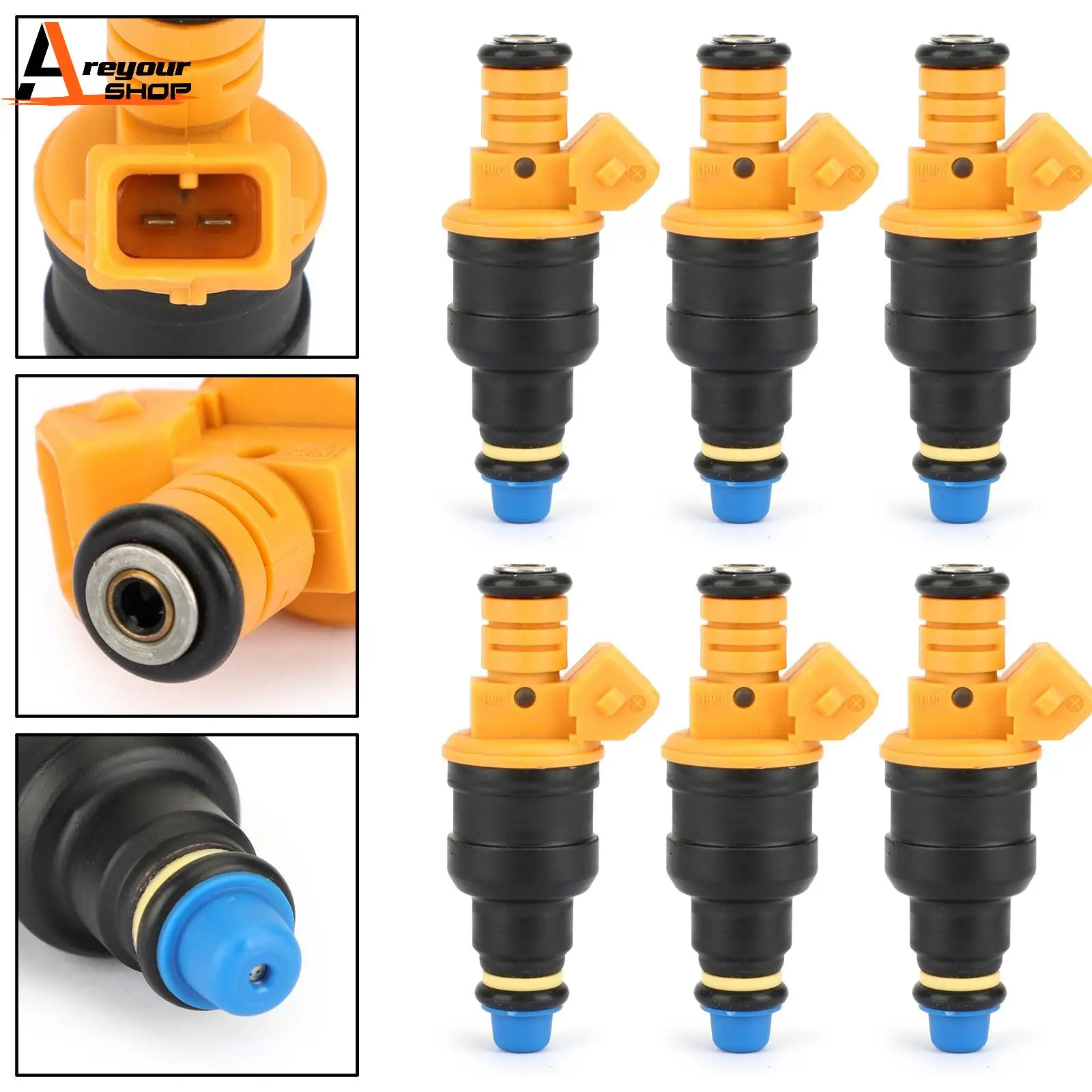 

Areyourshop 6 PCS Fuel Injector Connectors Fit For BMW 535I 535IS 635CSI 735I 735IL L6 L7 13641706983 13641726983 Car Parts