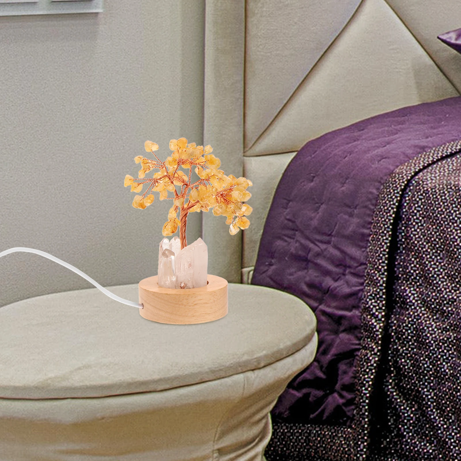 

Citrine Night Light Lamp Money Tree Lamps for Bedroom Bedside Ornaments Lights House Decor