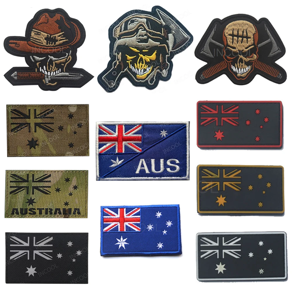 Australia Flag Infrared Reflective IR Patches Embroidered PVC Armband Appliqued Australian Patch For Clothing Bag