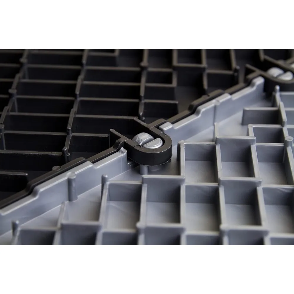 Ladrilhos de piso de garagem de copolímero resistente intertravados, antiderrapantes, duráveis, modulares, fácil instalação, adequados para uso pesado