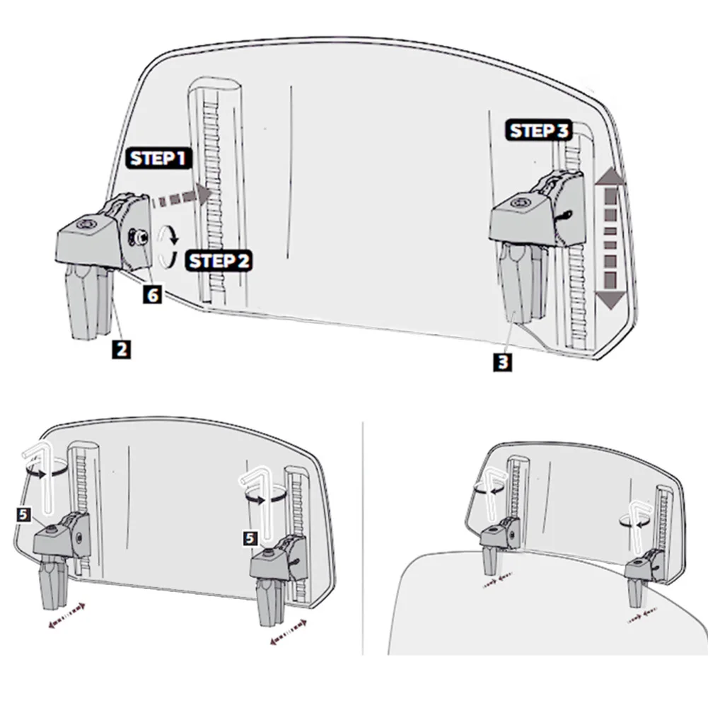 Extensión Universal para parabrisas de motocicleta, Deflector de viento con Clip ajustable, Compatible con MT07 R1 R3 TMAX530