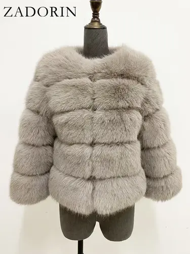 ZADORIN S-6XL Mink Coat Winter Black White Faux Fur Coat Woman Elegant Fluffy Faux Fur Jacket Top Short Fur Coats Woman Clothing - Image 25