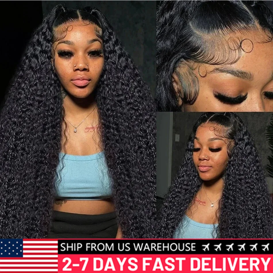 13x4 13X6 Deep Wave Transparent Lace Front Human Hair Wigs Brazilian Wet And Wavy Water Curly Remy Glueless Wig 4X4 Closure Wig