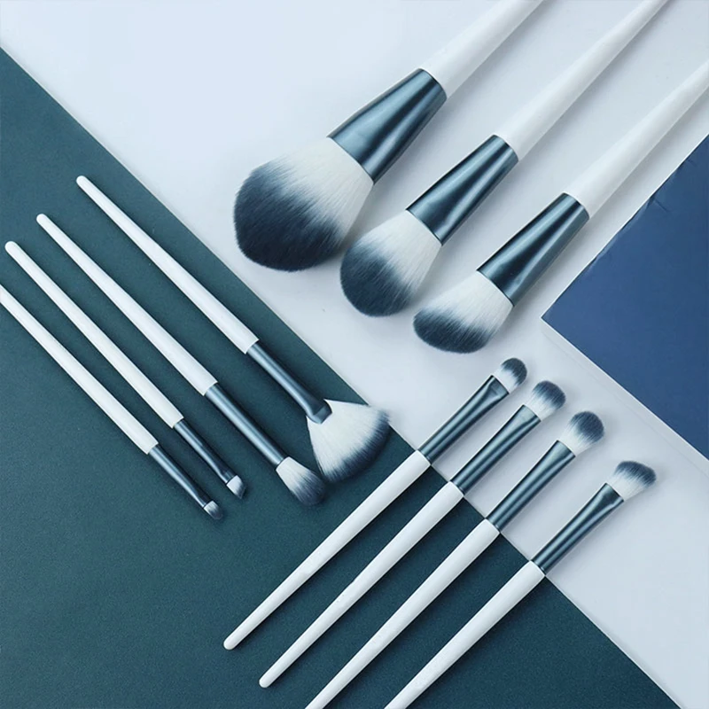 11 قطعة ماكياج فرش مجموعة مسحوق الأساس الحاجب عينيه استحى أدوات المكياج