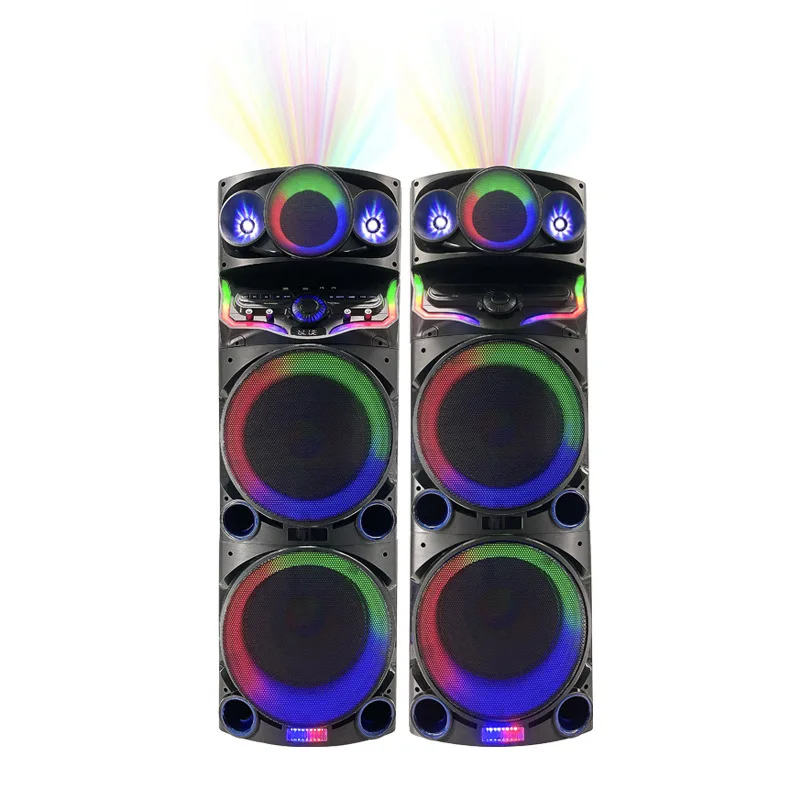 2025 Cross-border Flagship Dual 12-inch Bluetooth Stage Speakers, High-Power Subwoofer Home Karaoke Bluetooth TF/USB