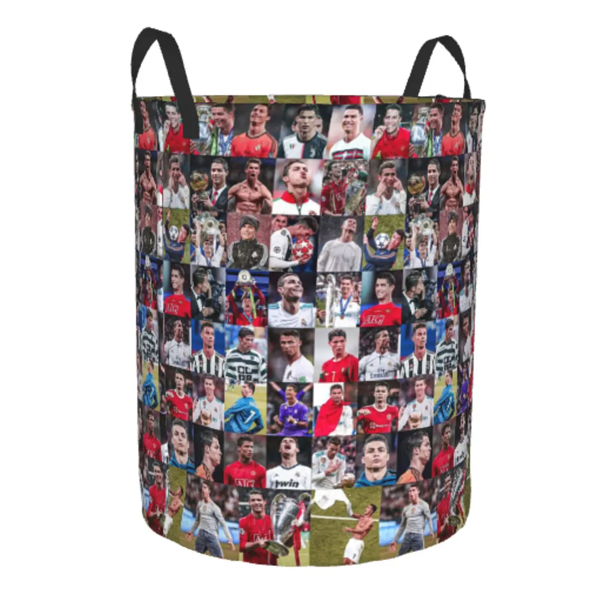 Custom Portugal Football Soccer Star Laundry Hamper Large Storage Basket Girls Boys Toy Organizer