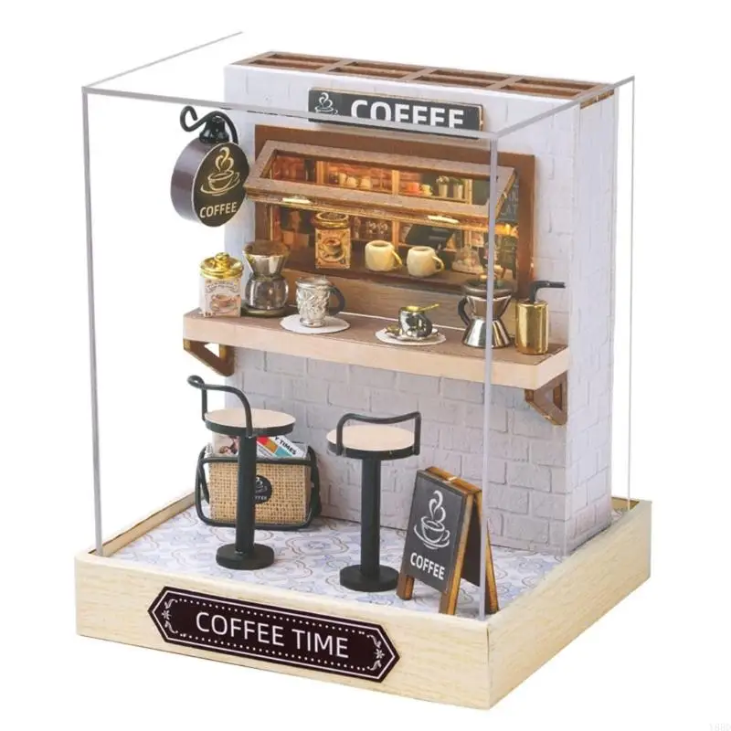 

Y88D Handcrafted Wooden Miniature Shop Model Set For Adults Relaxing DIY Hobby Project Creative Room Decor