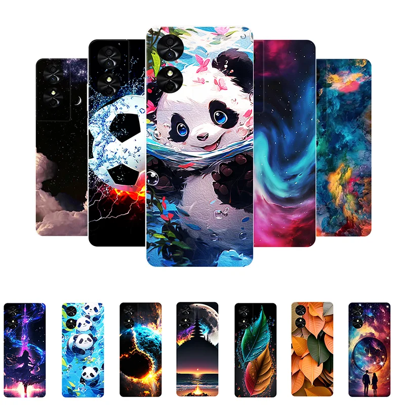 Cases For TCL 50 SE Cute Panda Shockproof Silicone Cover For TCL 50 SE 50SE Bumper TCL50SE Coque Funda