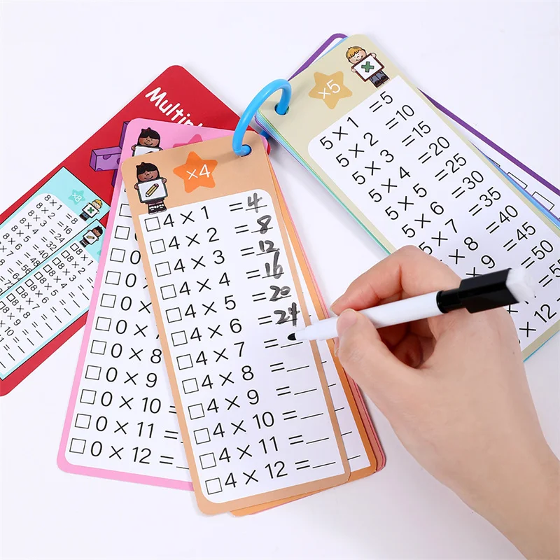 0-12 Multiplication Chart Times Table Cards Self Check Math Learning Tool Montessori Mathematical Training Teaching Aids for Kid