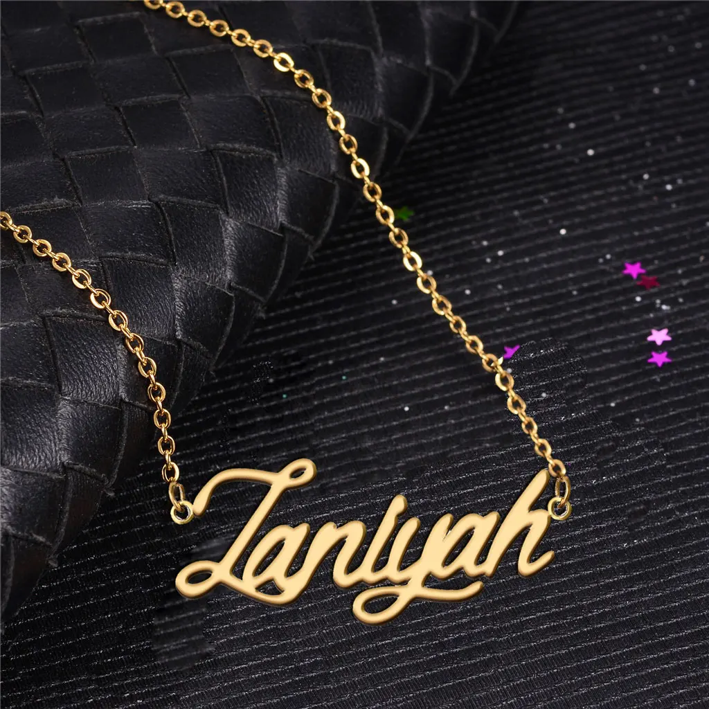 

Personalized Zaniyah Name Necklace for Women Nameplate Stainless Steel Gold Plated Pendant Birthday Anniversary Jewelry Gift