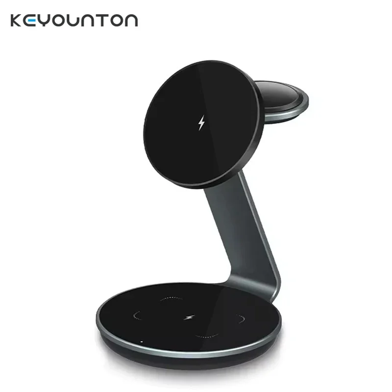 

3 in 1 Wireless Charger Stand Magnetic for iPhone 16 15 14 ProMax 15W Transparent Charging Station for iWatch 9 8 Airpods 2 3Pro