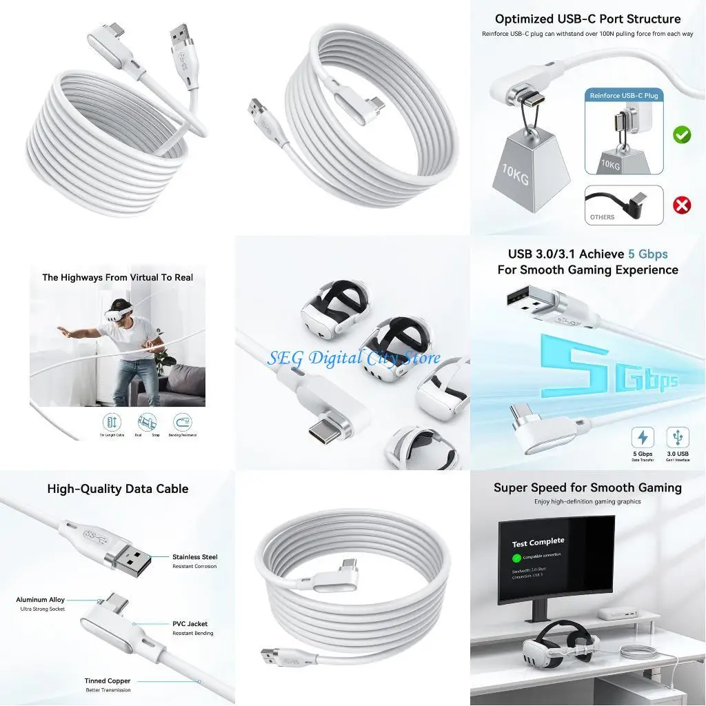 

U75B 5M Twist Resistant USB Charging Cable Rapid Transmission For Search 2 Expert