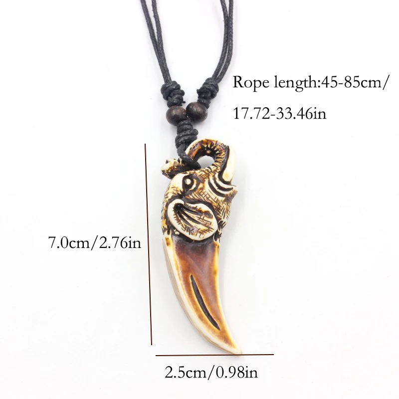 Wholesale 12pcs Mixed Imitation Bone Carved Elephant Pendant Nekclaces Jewerlry for Men Women Jewelry Gift