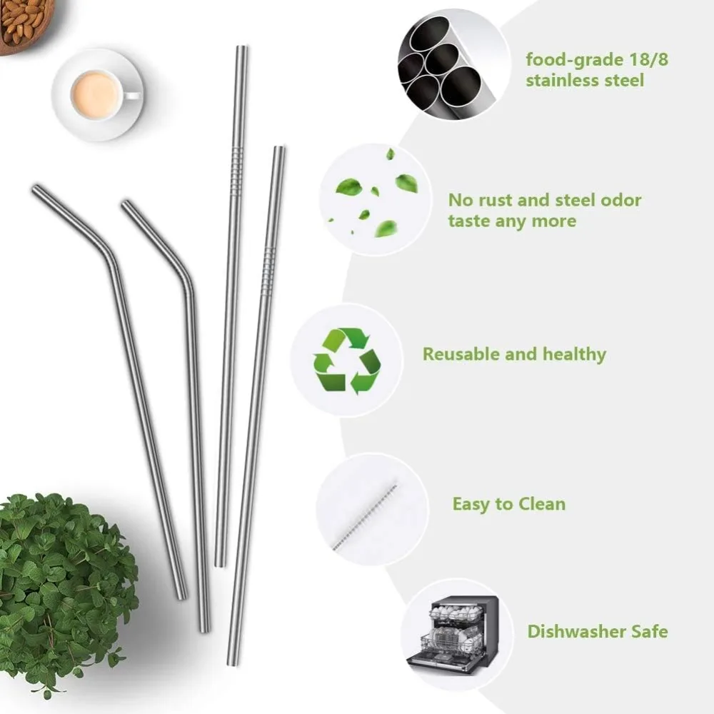 4 قطع من شفاطات معدنية قابلة لإعادة الاستخدام، شفاطات من الفولاذ المقاوم للصدأ مقاس 8.5 بوصة مع علبة - فرشاة تنظيف بوزن 20/30 أونصة للبهلوانات - تخفيضات كبيرة