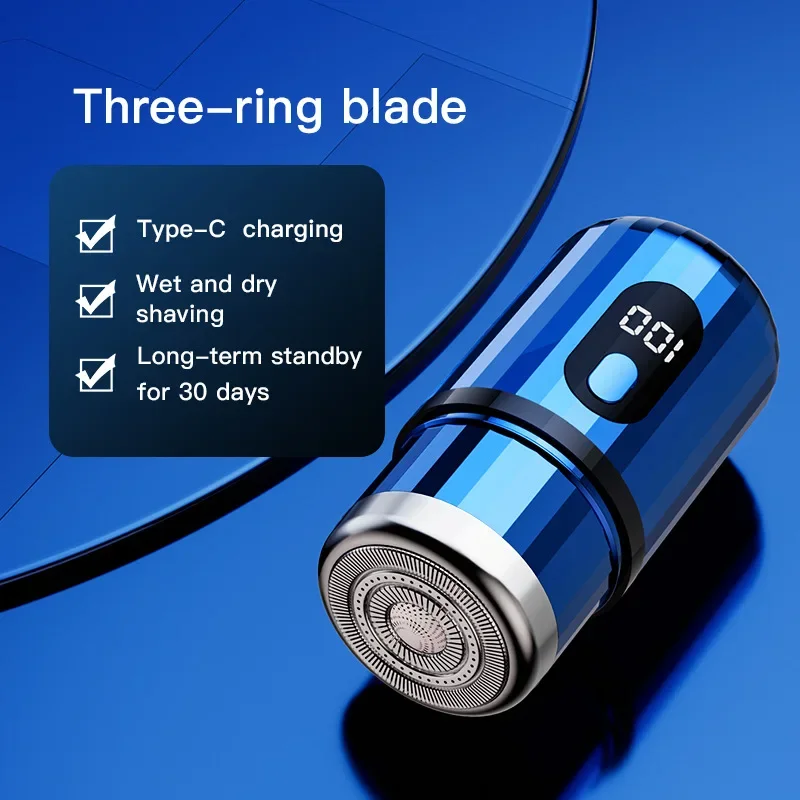 ماكينة حلاقة كهربائية صغيرة محمولة قابلة لإعادة الشحن بشاشة رقمية للرجال للسفر والمركبات الخارجية #6