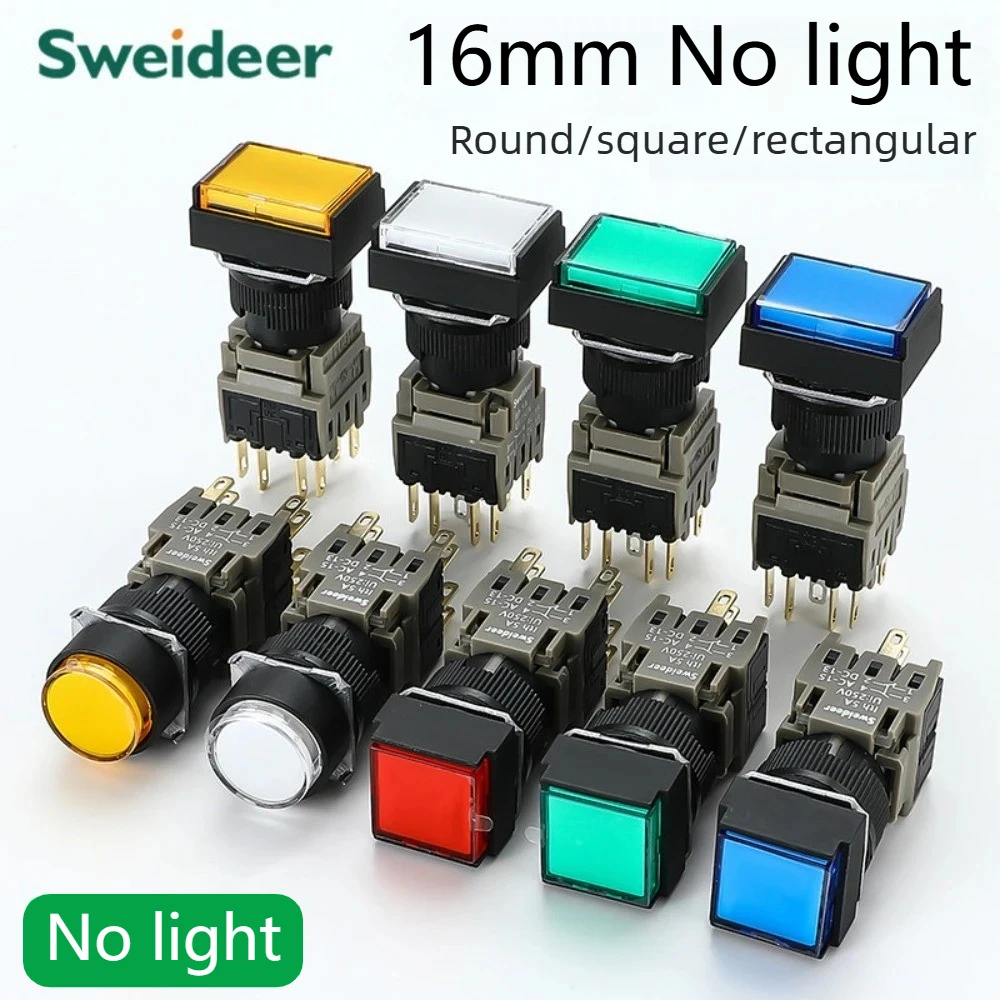 botao-redondo-quadrado-retangular-sem-luz-botao-f16-com-trava-automatica-e-rearme-automatico-pequeno-botao-de-partida-e-parada-de-16mm
