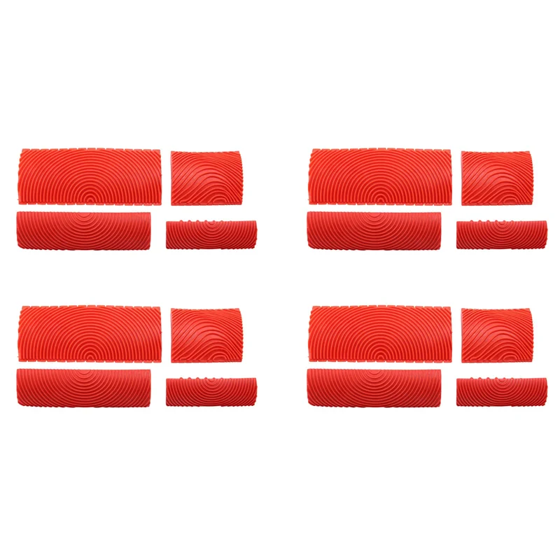 BAAJ-16PCS Wood Graining Tool Set Rubber Wood Graining Pattern Wall Paint Painting Tool For Wall Painting Decoration DIY