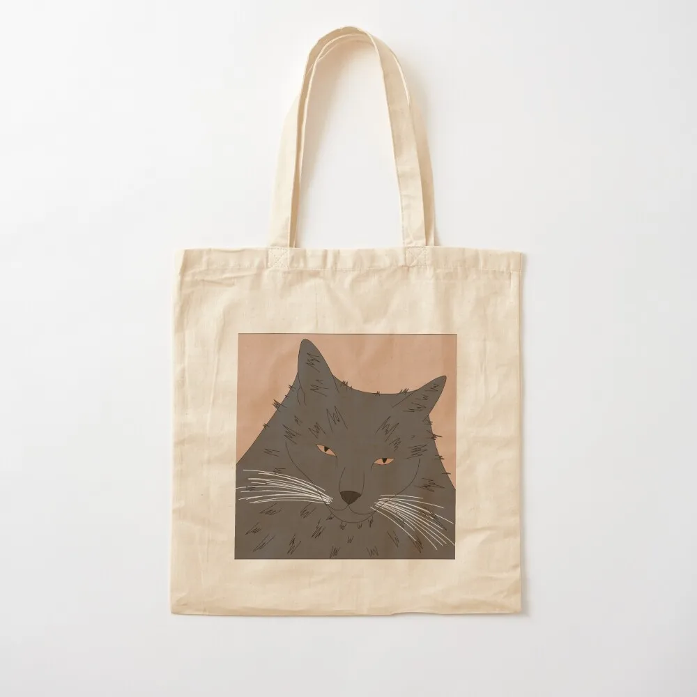 

Fuzzy Cat Tote Bag shopper bag women canvas shopping bag logo Eco tote woman Canvas Tote