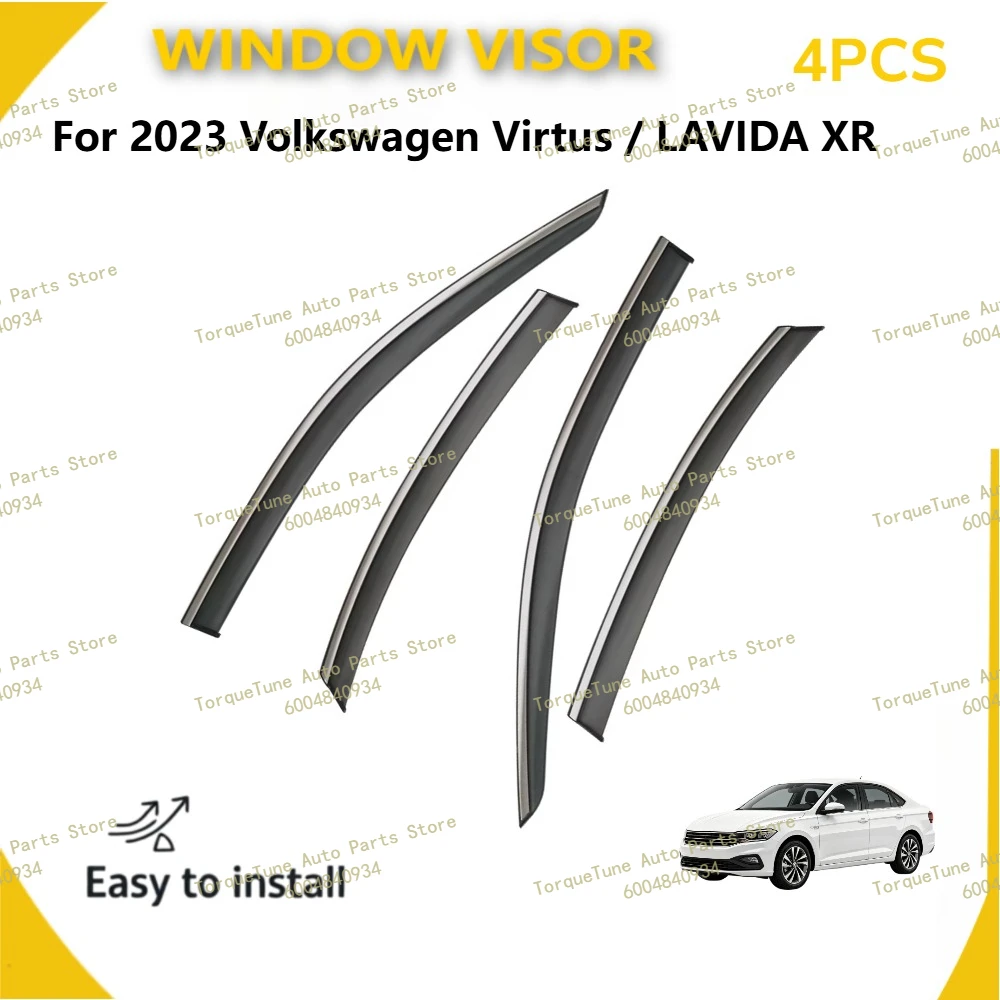 Deflector de Viento Premium para Ventanas de Coche, para Volkswagen Virtus / LAVIDA XR 2023 - Protección Definitiva contra Sol y Lluvia, Visera de Ventilación