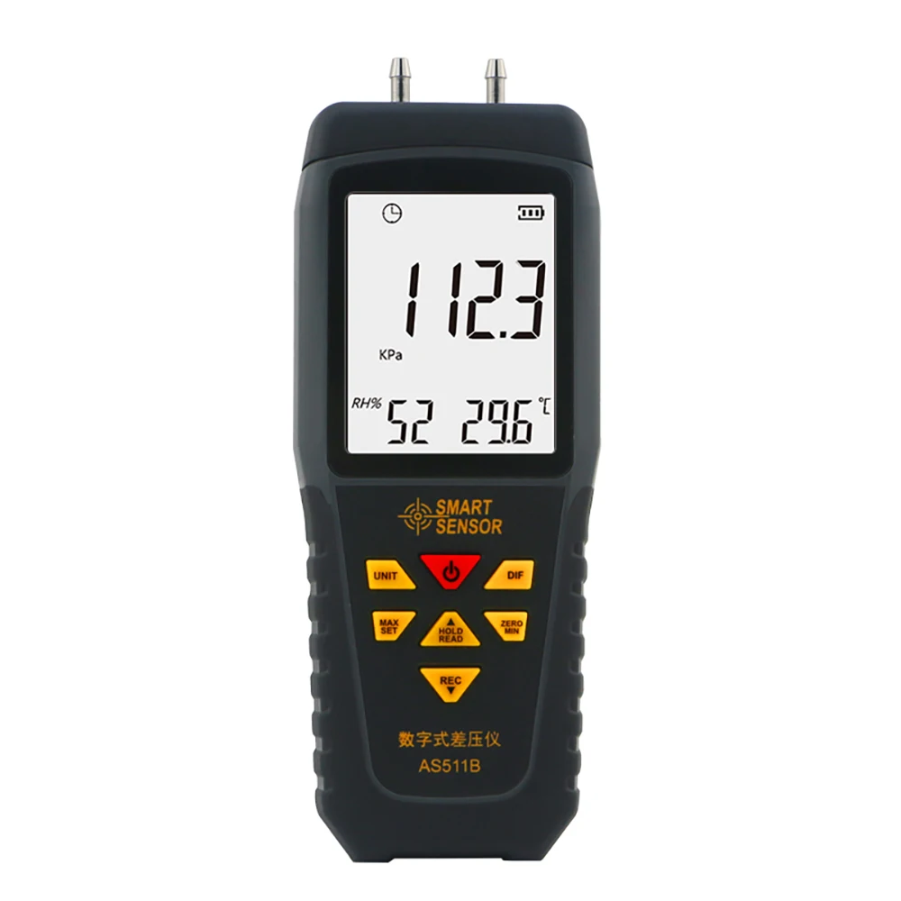 Digital Manometer Differential Air Pressure Gauges Tester Indoor Temperature Measurement Tool Pipes Pressure Measuring Device