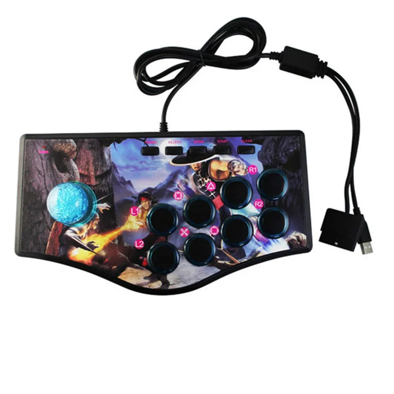 Retro Arcade Game Rocker Controller Usb Joystick For Ps2/Ps3/Pc/Android Smart Tv Built-In Vibrator Eight Direction