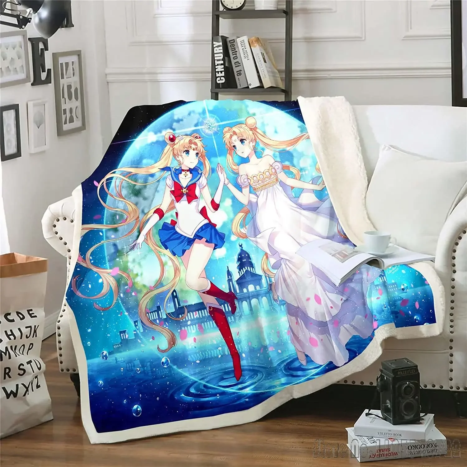 Sailor Moon Cute Blanket Children Weighted Fluffy Throws Dream Cartoon Blankets King Size Printed Luxury Nap Throws