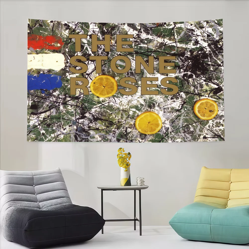 Rock Band T-The Stone R-Roses-ES flag Decoration Art Picnic Party Home Hanging Camping Outdoor Party Banner