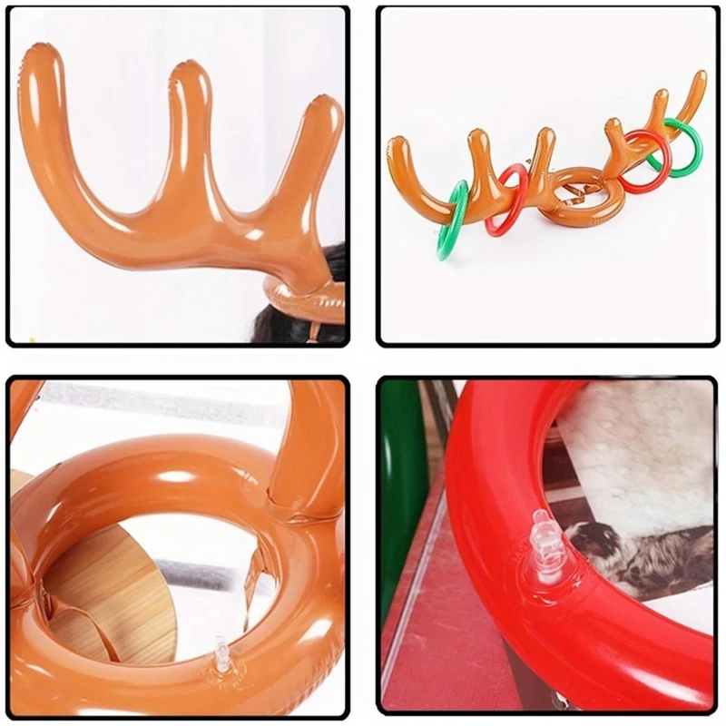 HOT-Reindeer Antler Hat Ring Game Children's Gift Christmas Family Game Toy New Year Decoration