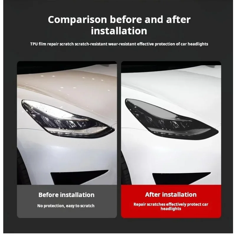 Tpu Protective Film Suitable for Blackening Film of Tesla Model Y Headlights and Color Changing Film of Taillights