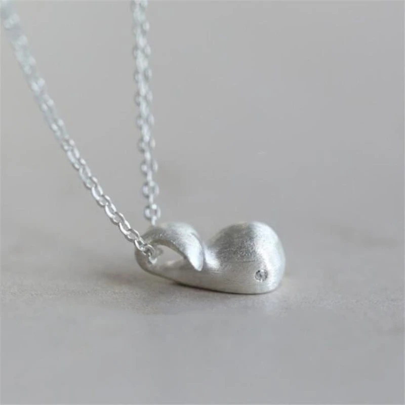 

Ожерелье из серебра 925 пробы с подвеской в виде милого Кита