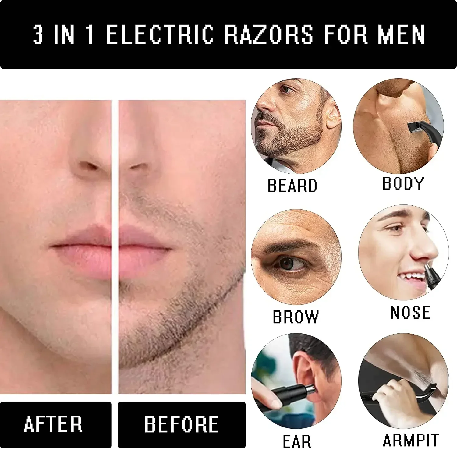 Professional Hair Clippers Precision Shavers Men's Bikini Line Sensitive Razor Balls Egg Shaver Face Trimmer Beard shears image 6