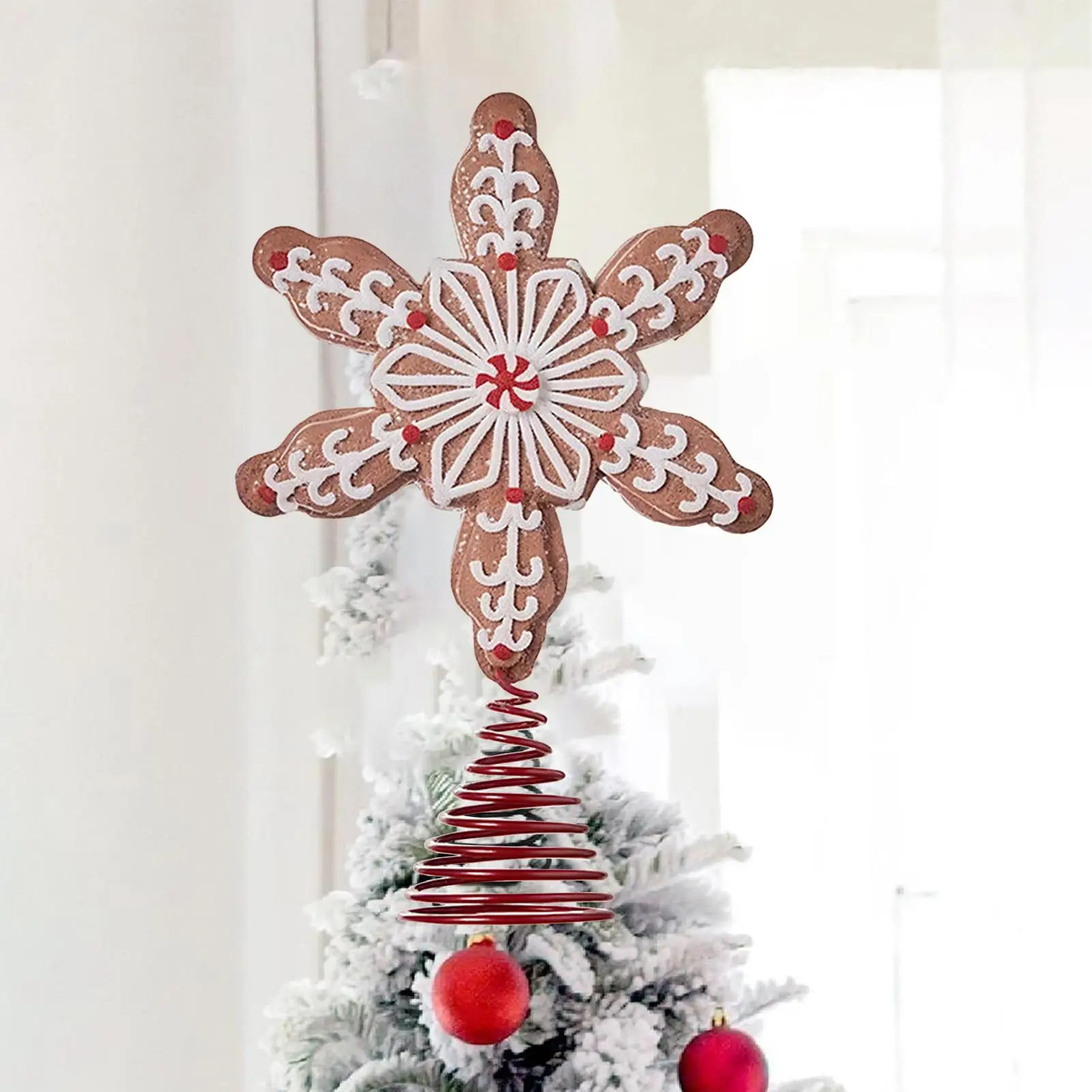

Christmas Decorations for Tree Decorative Gingerbread Man Wood Top Decor for Tree Christmas Treetop Decoration for Bookshelves