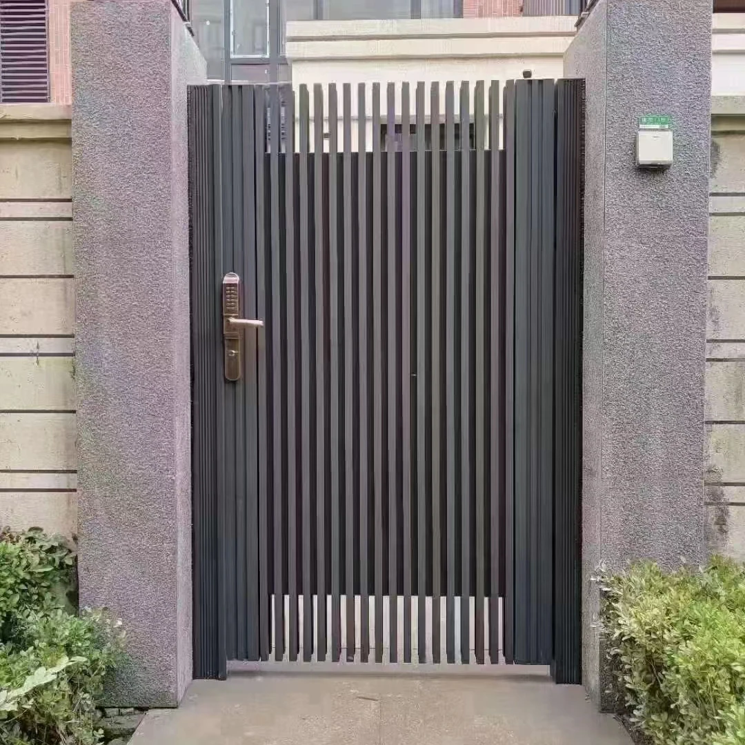 Residential Modern Aluminum Pedestrian Gate Driveway Door With High Security