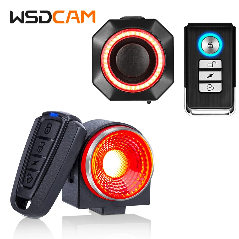 Wsdcam Bicycle Tail Lights115dB Bike Alarm USB Rechargeable Brake Sensing Rear Lights for Road Cycling Bikes IP65 Waterproof