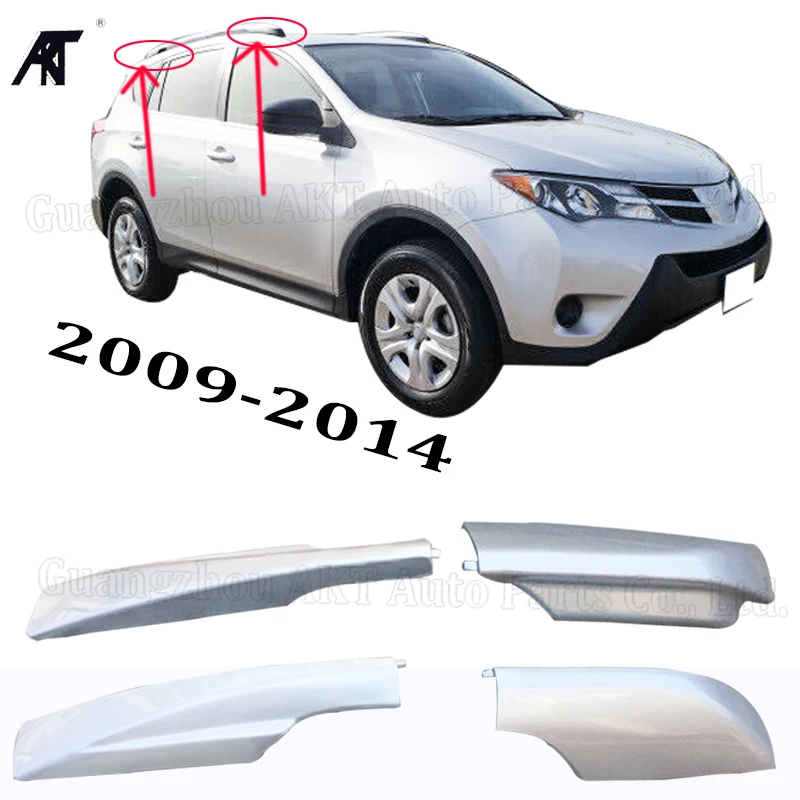 silvery color Roof rack cover roof bar end shell for:Toyota RAV4 suv 2009 2010 2011 2012 2013 4PCS/LOT luggage racks