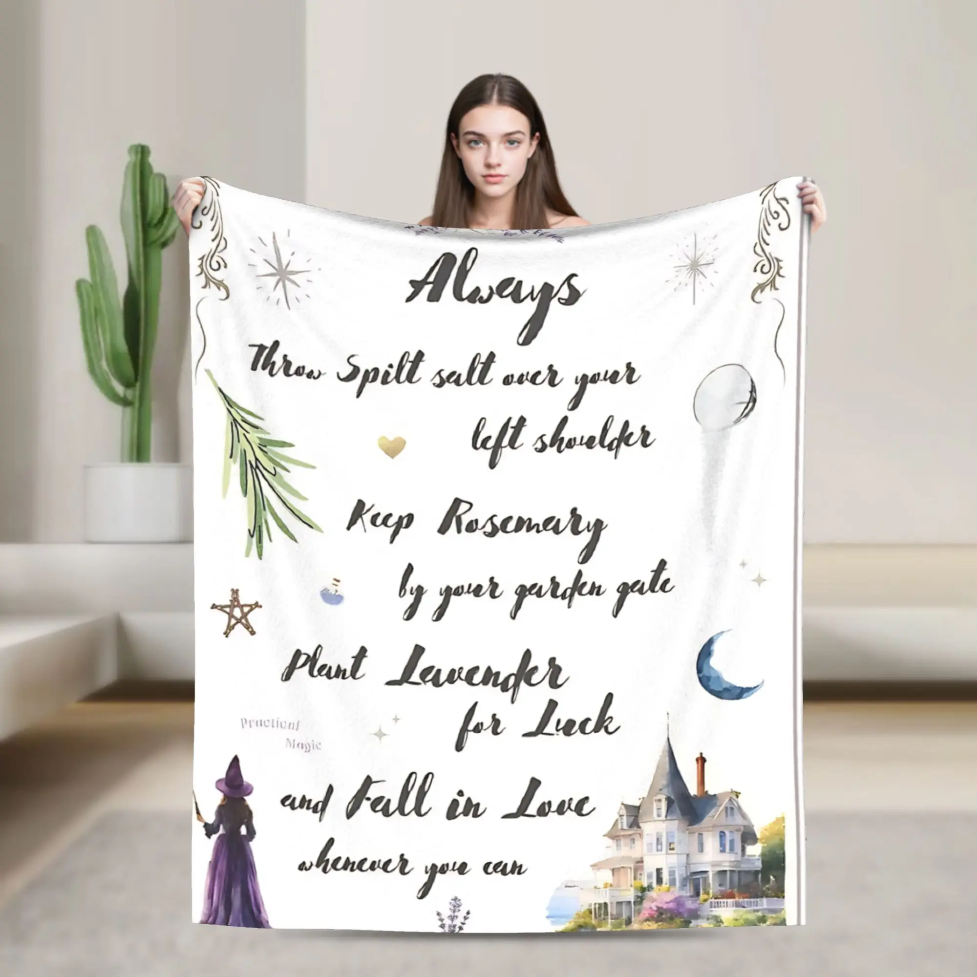 Practical Magic Quote Witches House by the Sea Blanket Velvet Summer Air Conditioning  Throw Blankets for Bedding Outdoor Quilt