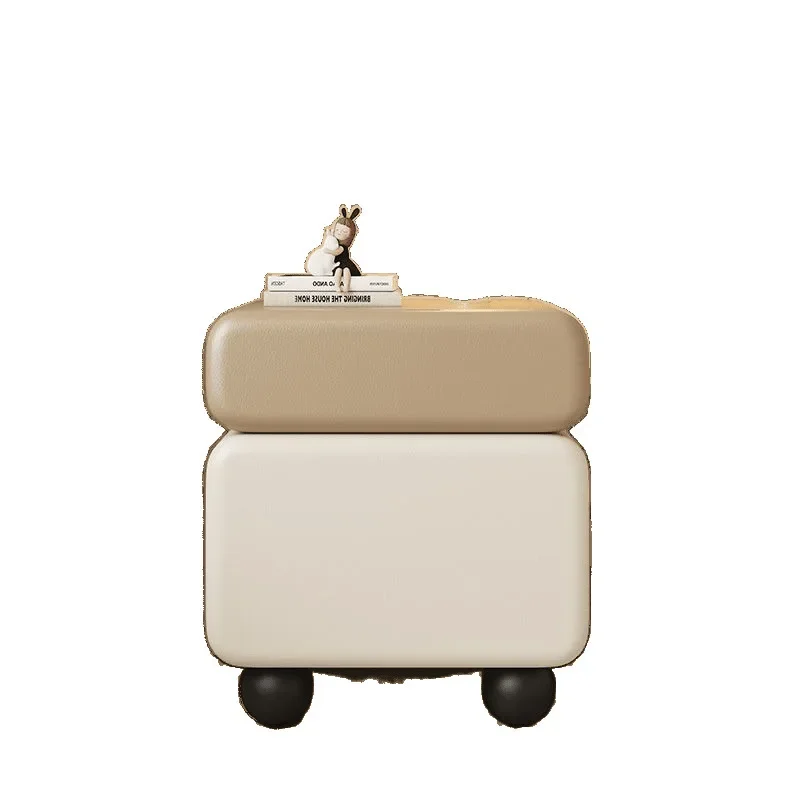 

Medieval style creative solid wood bedside table simple modern bedside table light luxury