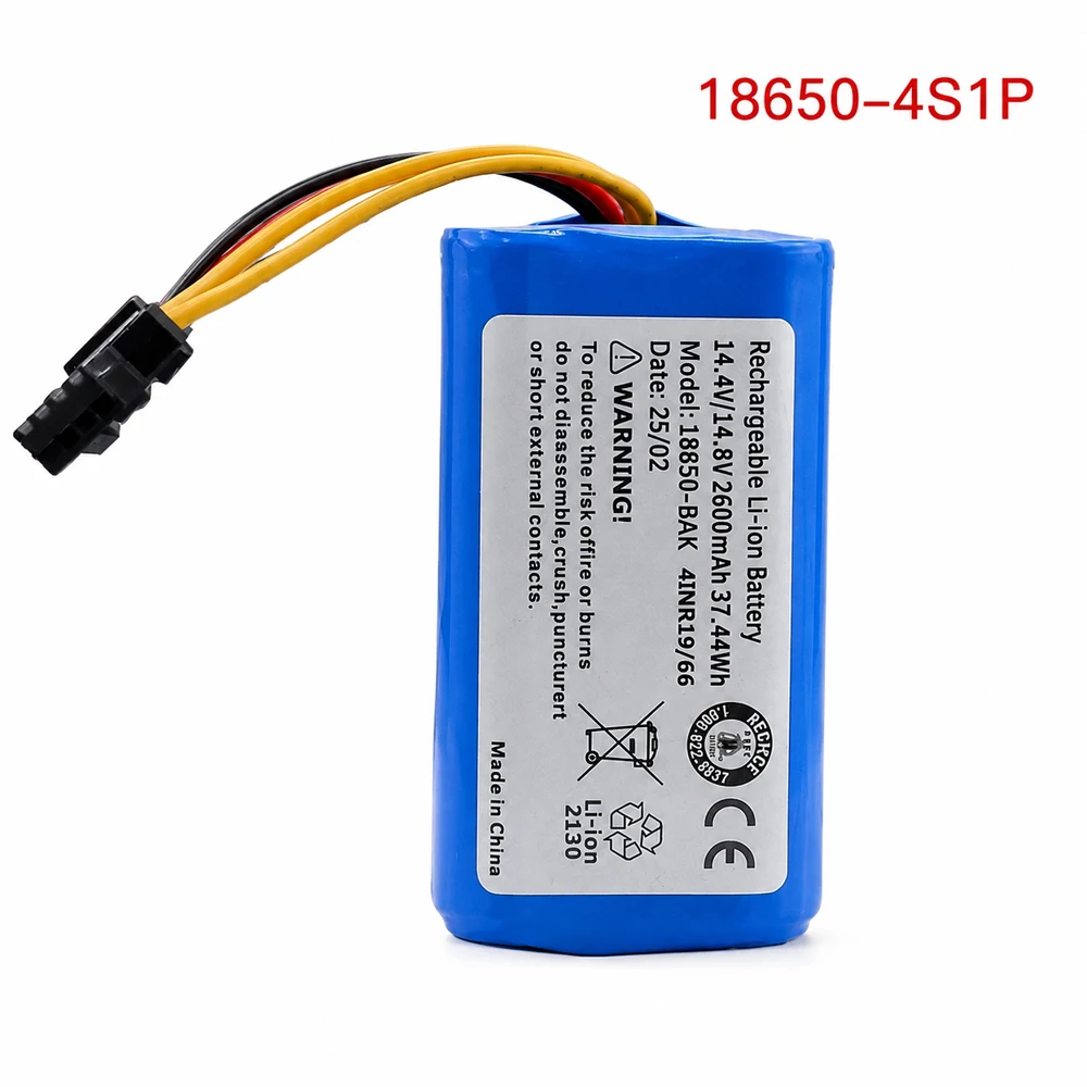 14.4V/14.8V 2600mAh 18650 Rechargeable Li-ion Battery for Haier Robot Xshuai HXS-C3 Robot Vacuum Cleaner Sweeper Batteries