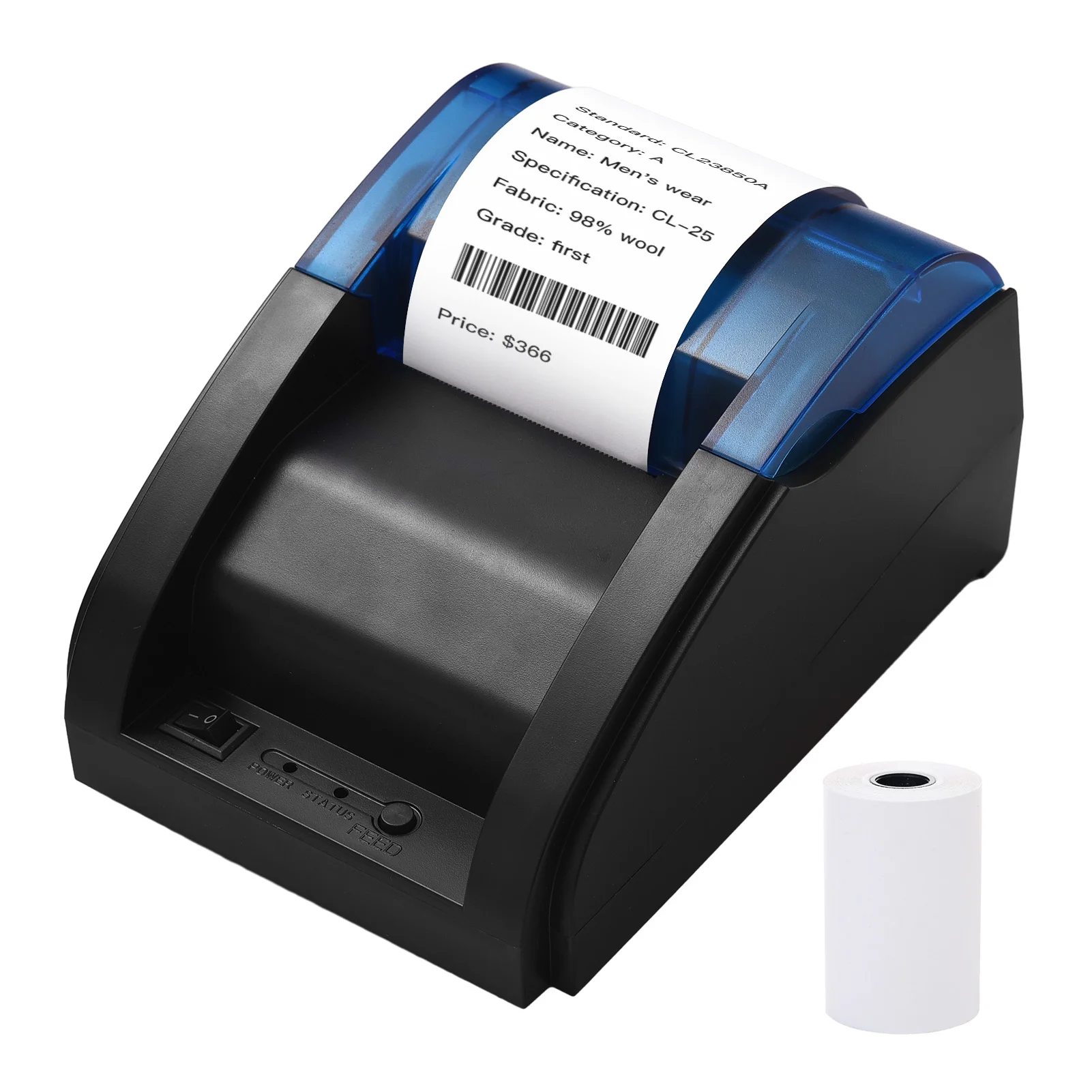 58mm Desktop Receipt Printer POS Printer Direct Thermal Printing Compatible with Android/iOS/Windows Support ESC/POS