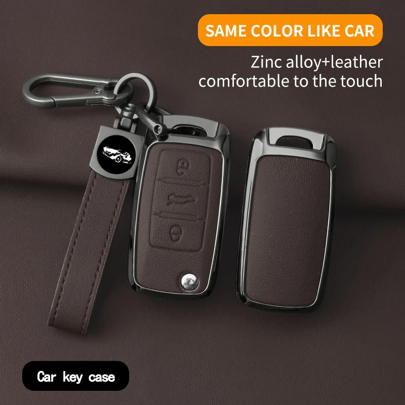 Metal Car Key Case Cover Shell for VW Volkswagen Polo Tiguan Passat B5 B6 B7 Golf 4 5 6 MK6 Jetta Lavida Skoda Octavia Seat Leon