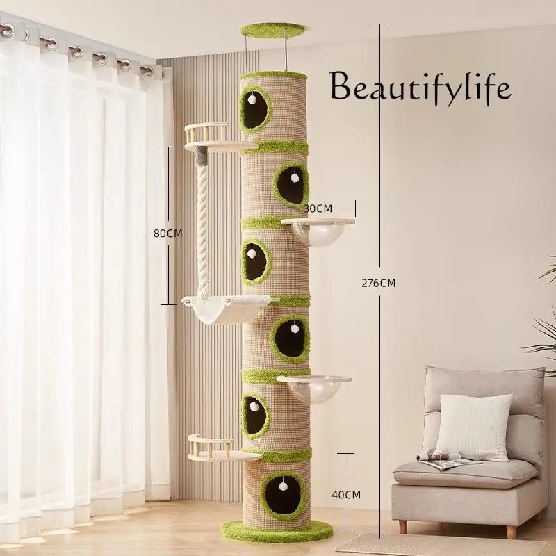 

Tongtian pillar climbing frame cat nest cat tree integrated toy space capsule cat frame sisal upper and lower bunk